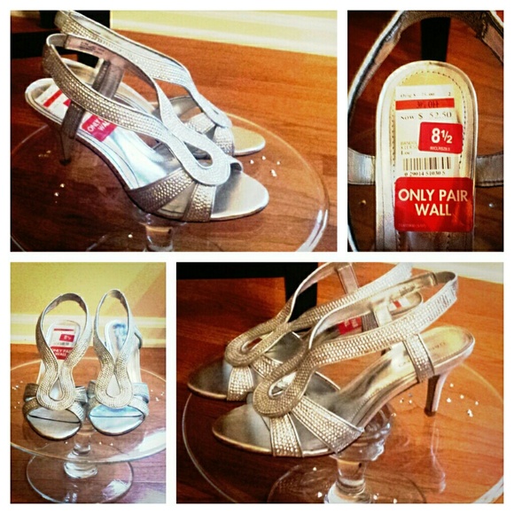 Bandolino Shoes - Strappy silver heels