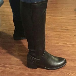 Black Tall Faux Leather Boots