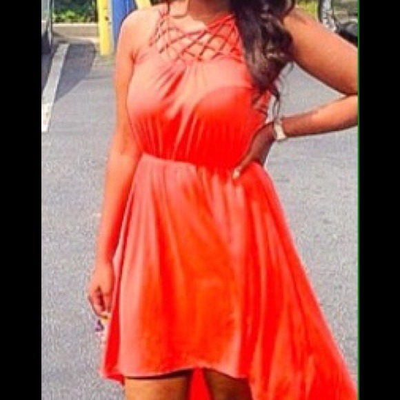 Orange High-low dress