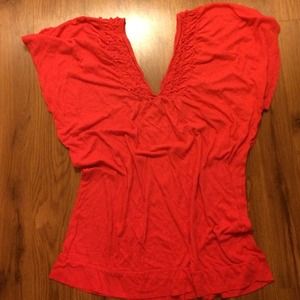 OLD NAVY V-neck ruffled shirt.