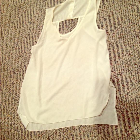 High low white tank top
