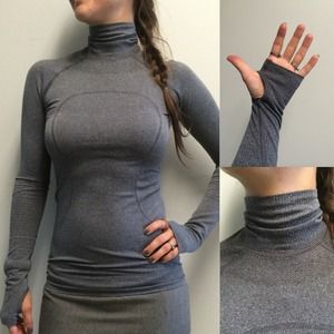 Lululemon gray running turtle neck
