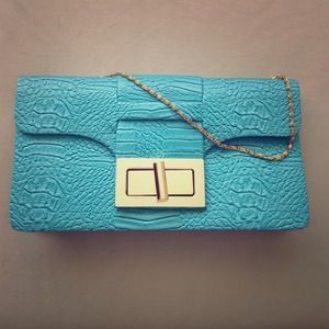 Kate Landry faux crocodile clutch/purse