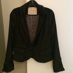 Black velvet Anthropologie small blazer