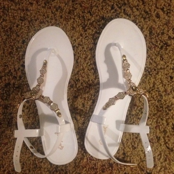 White Jeweled Sandals