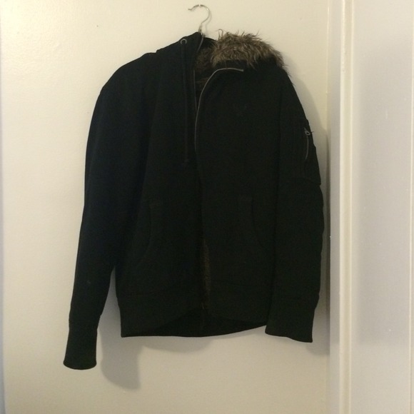 Hooded fur lined American Eagle jacket
