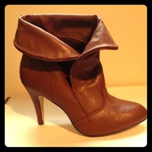 Brown leather ankle boots