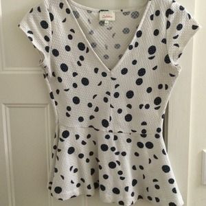 Anthropologie peplum dot top