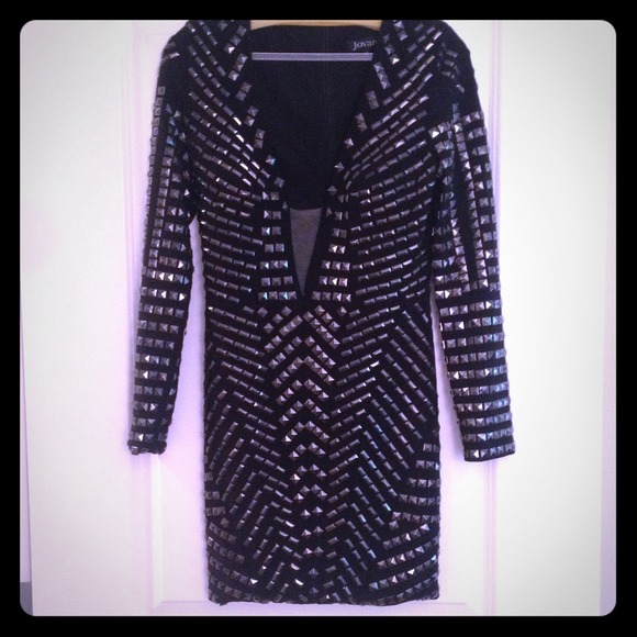 Jovani black studded dress