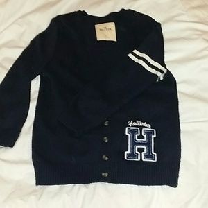 Blue letterman Hollister sweater