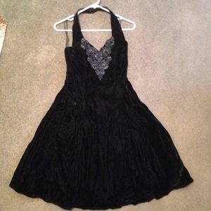 Black halter dress