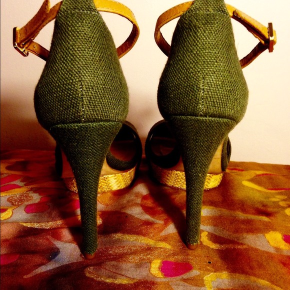 Tory Burch Burlap Ankle Strap Heels Size 6 /36 - Picture 3 of 4