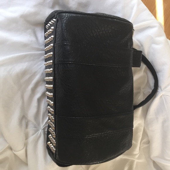 Black studded handbag