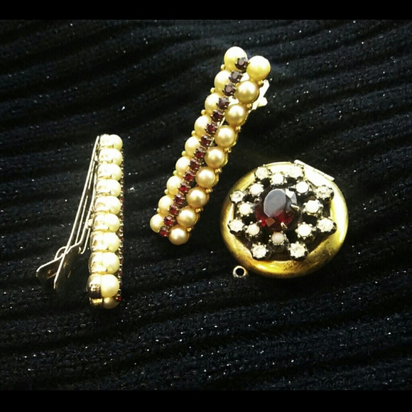 Antique Locket and Barretts