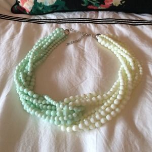 Mint green beaded Anthropologie necklace