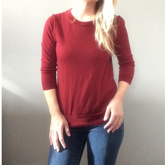J. Crew Sweaters - J. Crew merino wool burgundy sweater