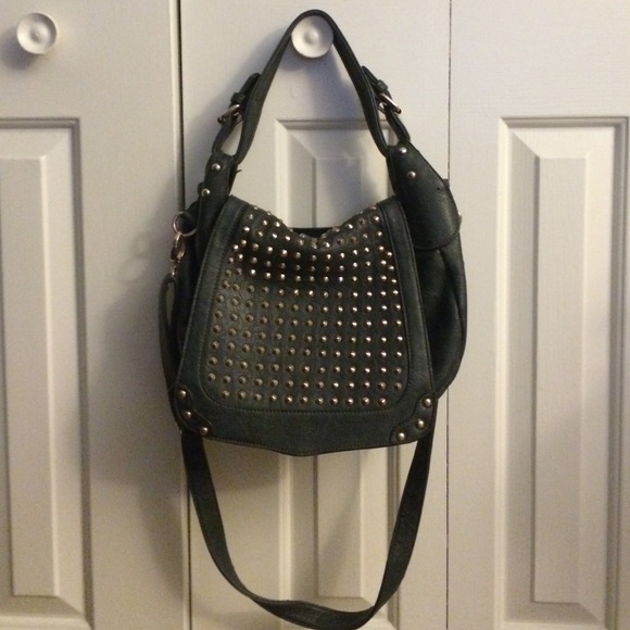 Navy hobo/cross body satchel with gold hardware