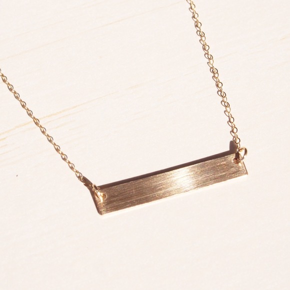 Gold Bar Necklace // Customized - Picture 3 of 4