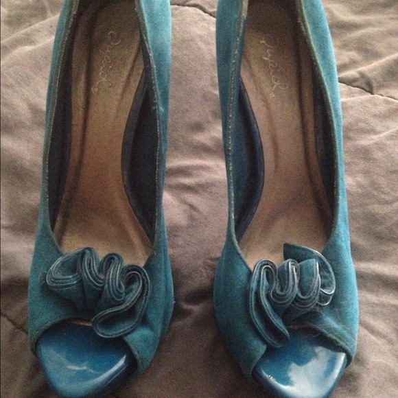 Teal blue heels