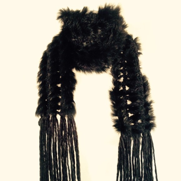 Black angora scarf SOLD