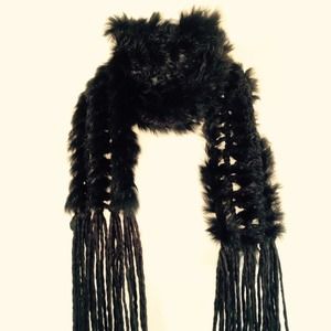 Black angora scarf SOLD