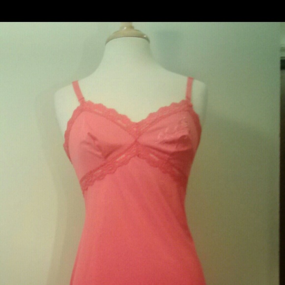 Carol Brent Vintage Bright Coral Slip - Picture 2 of 2