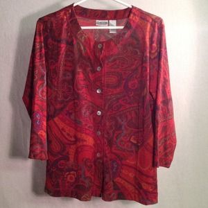 Chico's Multi Colored Paisley Blouse