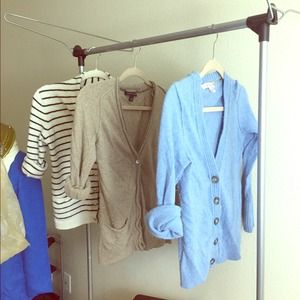 Bundle-blue and brown cardigan