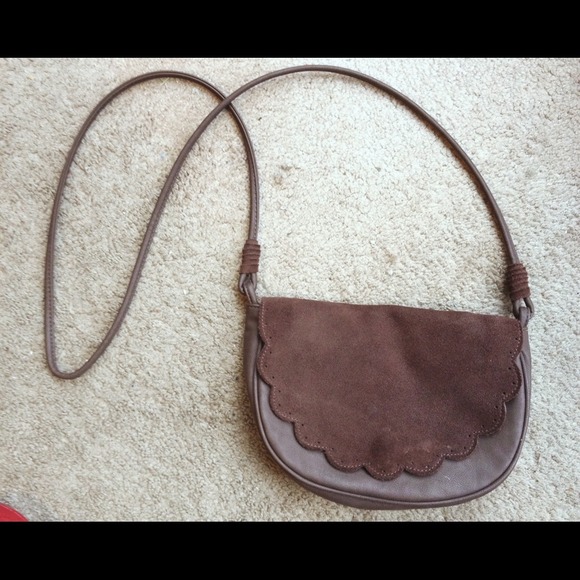 American Eagle Outfitters Handbags - Brown suede cross body purse