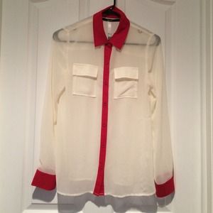 Sheer Kensie Collar Top