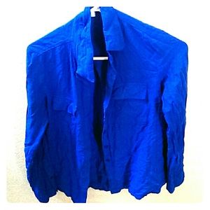 Blue love culture button up