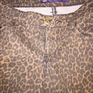 Brown leopard skinny jeans