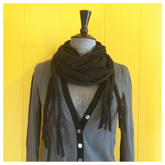 Betsey Johnson Jersey Scarf with Braided ends