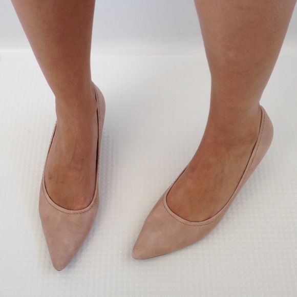 Rose colored Kitten Heels.  Super comfortable!