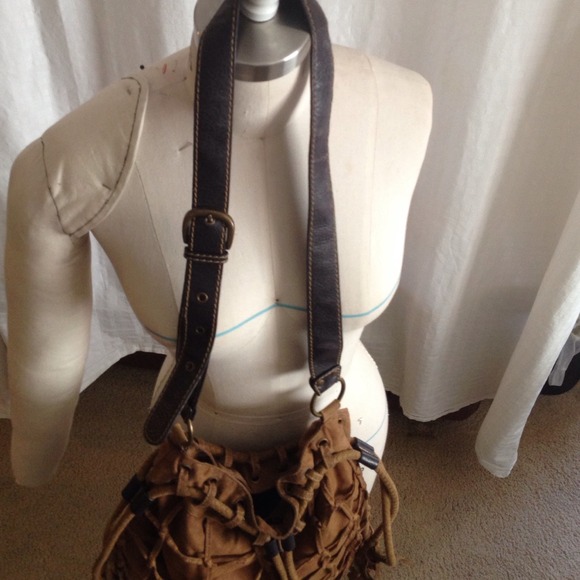 *bundled SOLD* Coachella bag, vegan suede and frin - Picture 2 of 4