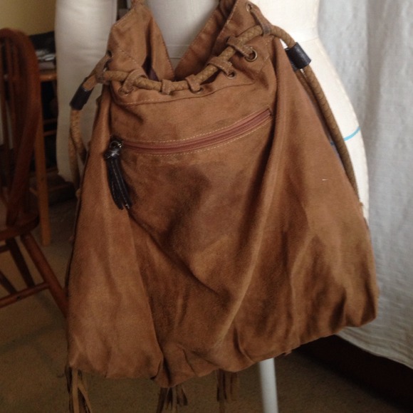 *bundled SOLD* Coachella bag, vegan suede and frin - Picture 3 of 4