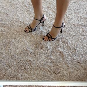 Strappy GUESS Black  Satin Heels.