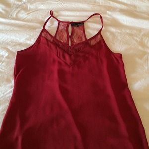 Sexy deep red strappy top