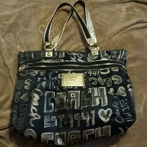 Coach poppy storypatch glam tote