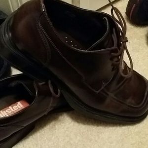 Men's chocolate lace up square toe