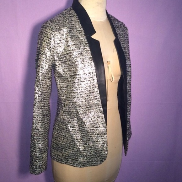 Metallic Faux Leather Blazer - Picture 1 of 4
