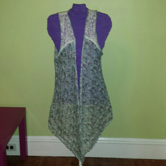 Floral and lace vest