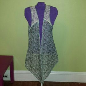 Floral and lace vest