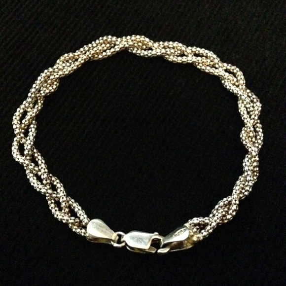Sterling silver triple braided popcorn bracelet