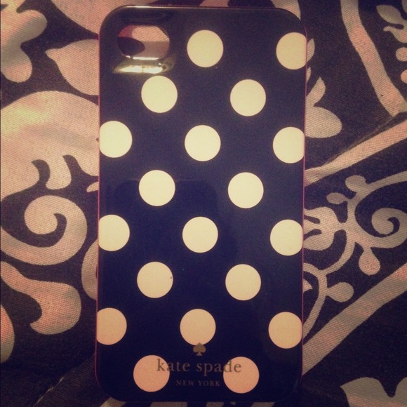 Black and pink polka dot Kate spade IPhone case!