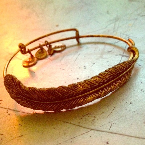 Alex and Ani gold feather bangle
