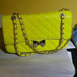Neon yellow shoulder bag