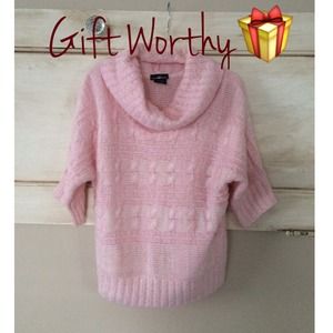LAST CHANCE SALE Pink Cowl Neck Sweater