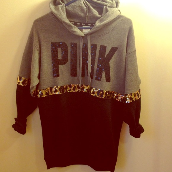 NEW vs pink sequined hoodie