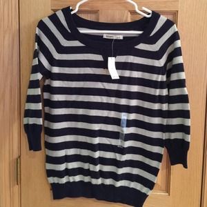 Navy and gray striped sweater